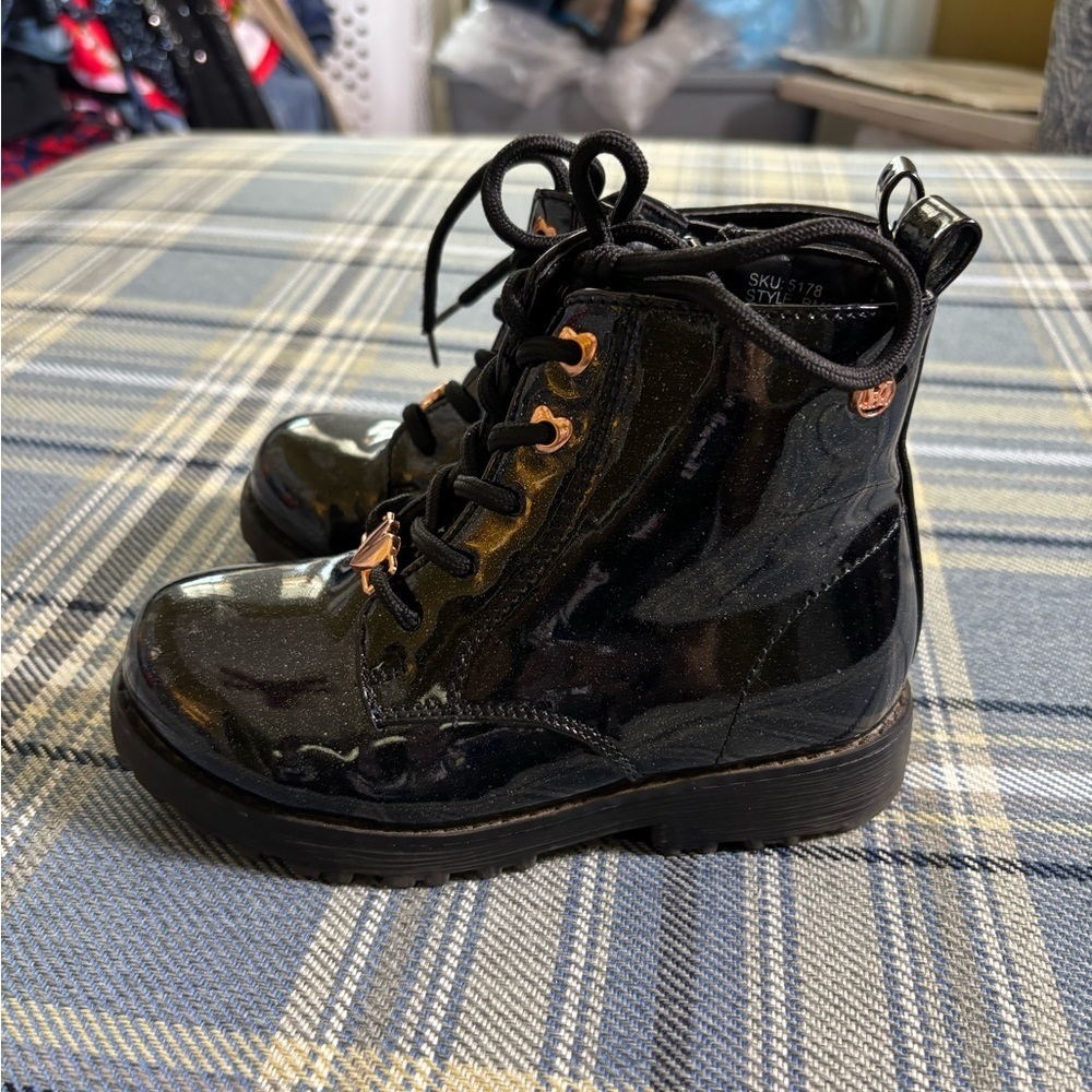 Badgley Mishka Black Toddler Fashion Boots Glitter